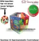 Preview: Spardose Spartier Pomme Pidou Katze Caramel blau mit Blumen Geschenkkarton